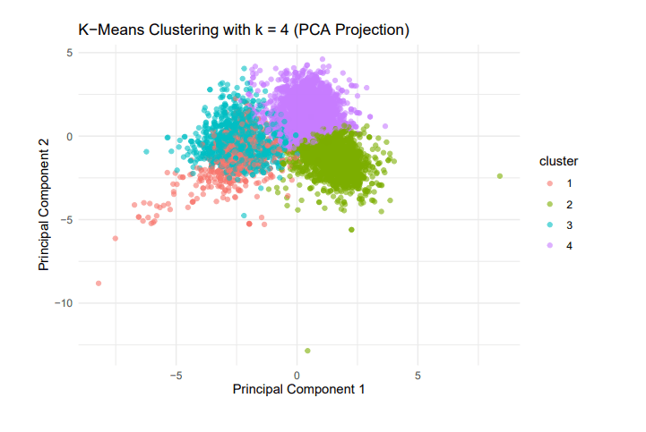 K-means clustering visualization showing cluster assignments